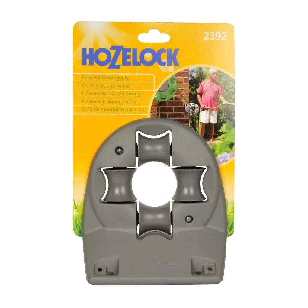 Hozelock Universal Hose Guide Grey 23920000 | Hose Pipe Direction Guide | Outdoor Hose Routing Accessory | Supplied with Complete Fittings