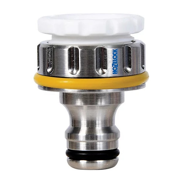 Pro Nickel Plated Brass Metal Threaded Tap Connector Metallic Silver 0.75-Inch 2041P0000 | Supplied With Complete Fittings | Leak Resistant Tap Connector | Garden Watering Tap Connector