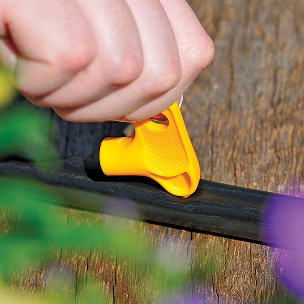 Hozelock Automatic Watering Hole Punch Tool Yellow 4mm and 13mm 2799 | Sharp Point Mainline Pipe Cutter | Integrated Hex Spanner Key for Micro Drip Emitters | UV Stable Plastic Drip Irrigation Tool | Supplied with Complete Fittings