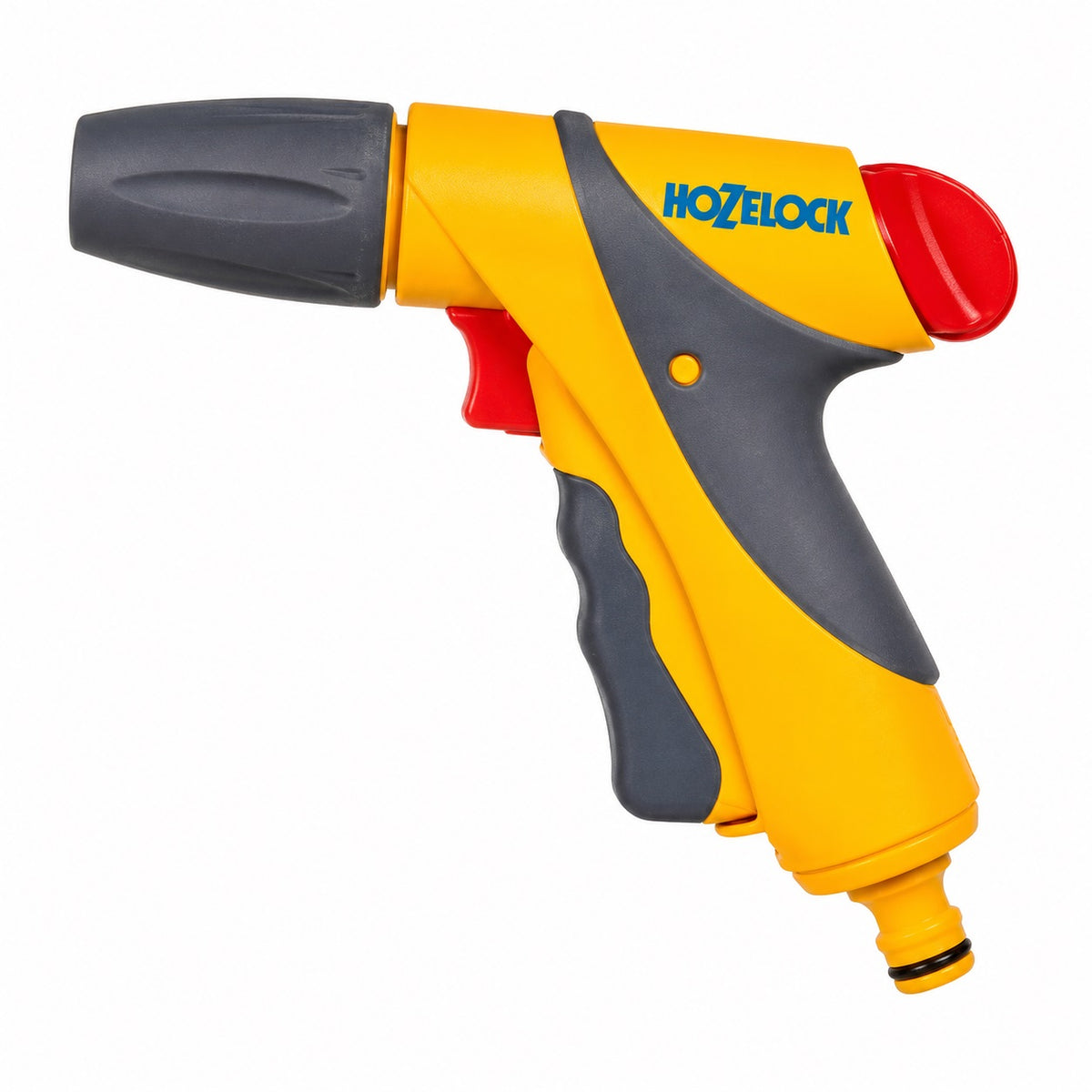 Hozelock Ultra 6 Spray Nozzle Gun with Connector Yellow and Grey 2682 | Variable Trigger Flow Control Water Spray Gun | 2-Stage Lockable Handle Car Wash and Patio Jet | Fine Seedling Mist to Fast Fill Watering Attachment | Supplied with Complete Fittings