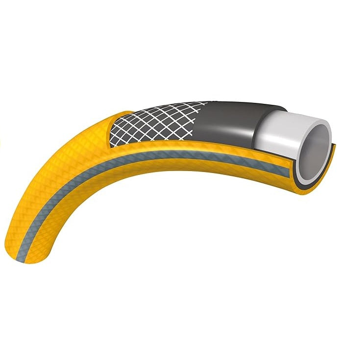 Hozelock Multi-Purpose Starter Hose Yellow and Grey 30Mtr 7230 | Supplied With Complete Fittings | 12.5mm Hose | Hard Wearing Braided Structure | Good Quality and Durability | Plant Watering Hose | Outdoor Water Hose