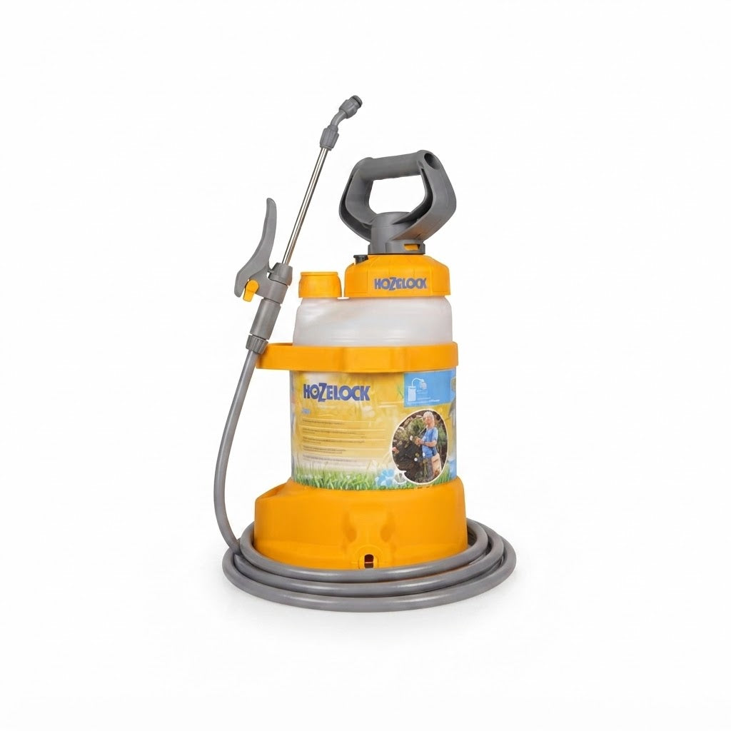 Hozelock Multi Purpose Pressure Sprayer Multicolour 5Ltr 4705 | Supplied With Complete Fittings | Garden Pump Action Sprayer | For Pesticides-Fertiliser and Weedkiller | Water Sprayer