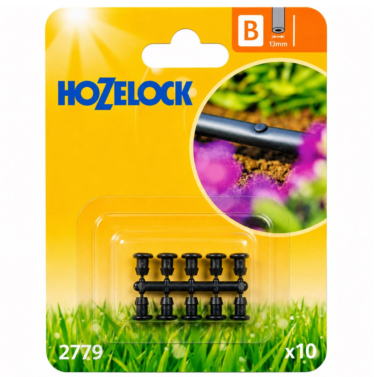 Hozelock Micro Blanking Plugs Black 13mm Pack of 10 2779 | Goof Plugs | Irrigation Pipe Sealing Pegs | UV Stable Plastic | Hole Repair Accessories for Automatic Watering Systems | Supplied with Complete Fittings