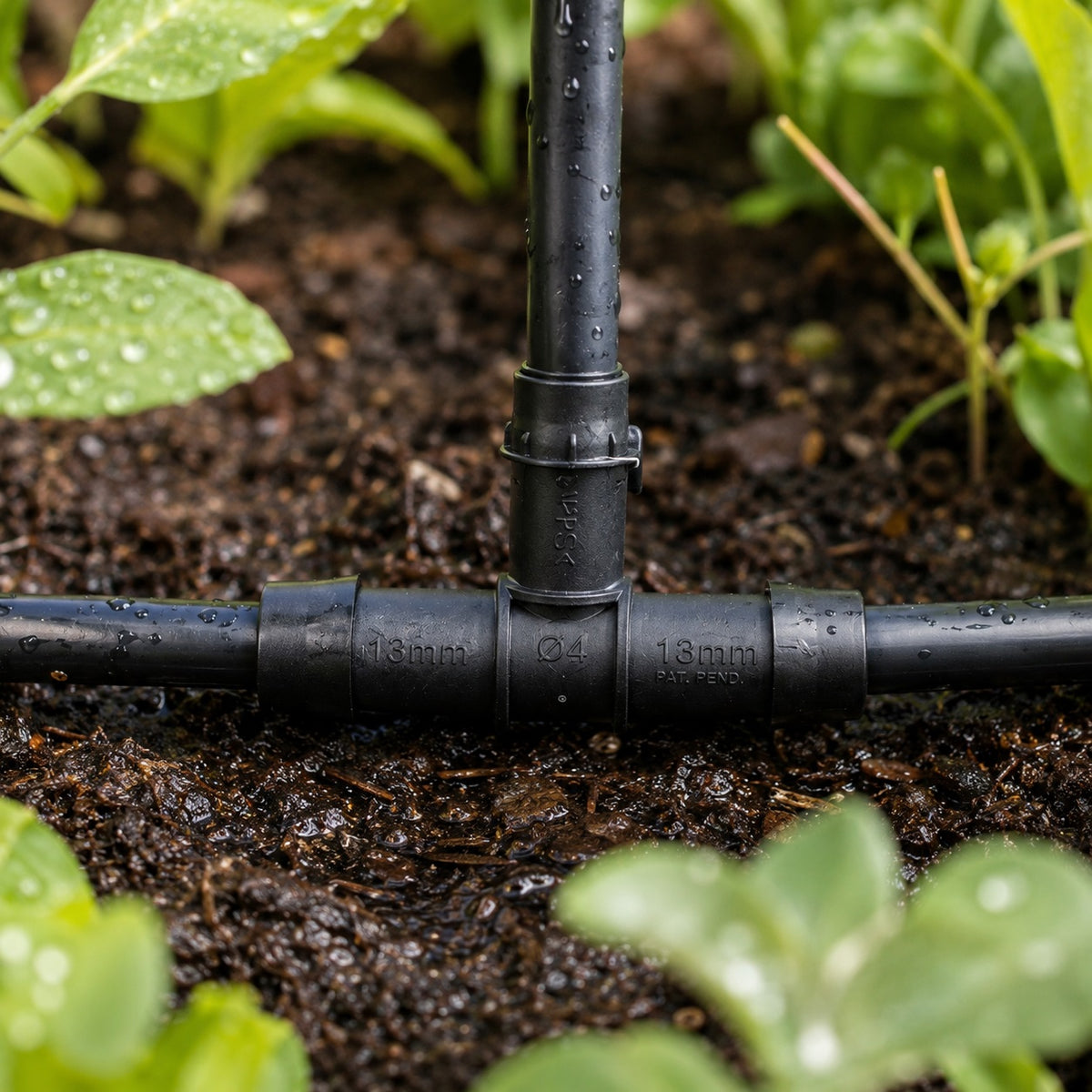 Hozelock T Connector Black 13mm Pack of 2 2767 | Irrigation Pipe Splitters | 3 Way Barb Joiners | UV Stable Plastic | Hose Extensions for Automatic Garden Watering Systems | Supplied with Complete Fittings