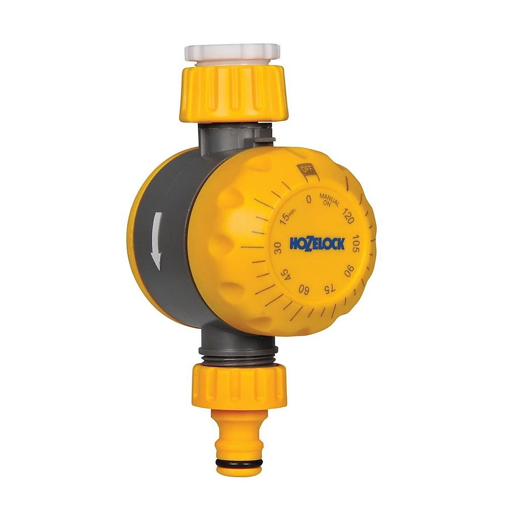 Hozelock Auto Off Controller Yellow 22100000 | Supplied With Complete Fittings | Auto Off 1 - 120mins | Drip Irrigation Controller | Tap Water Timer | Automatic Irrigation Timer