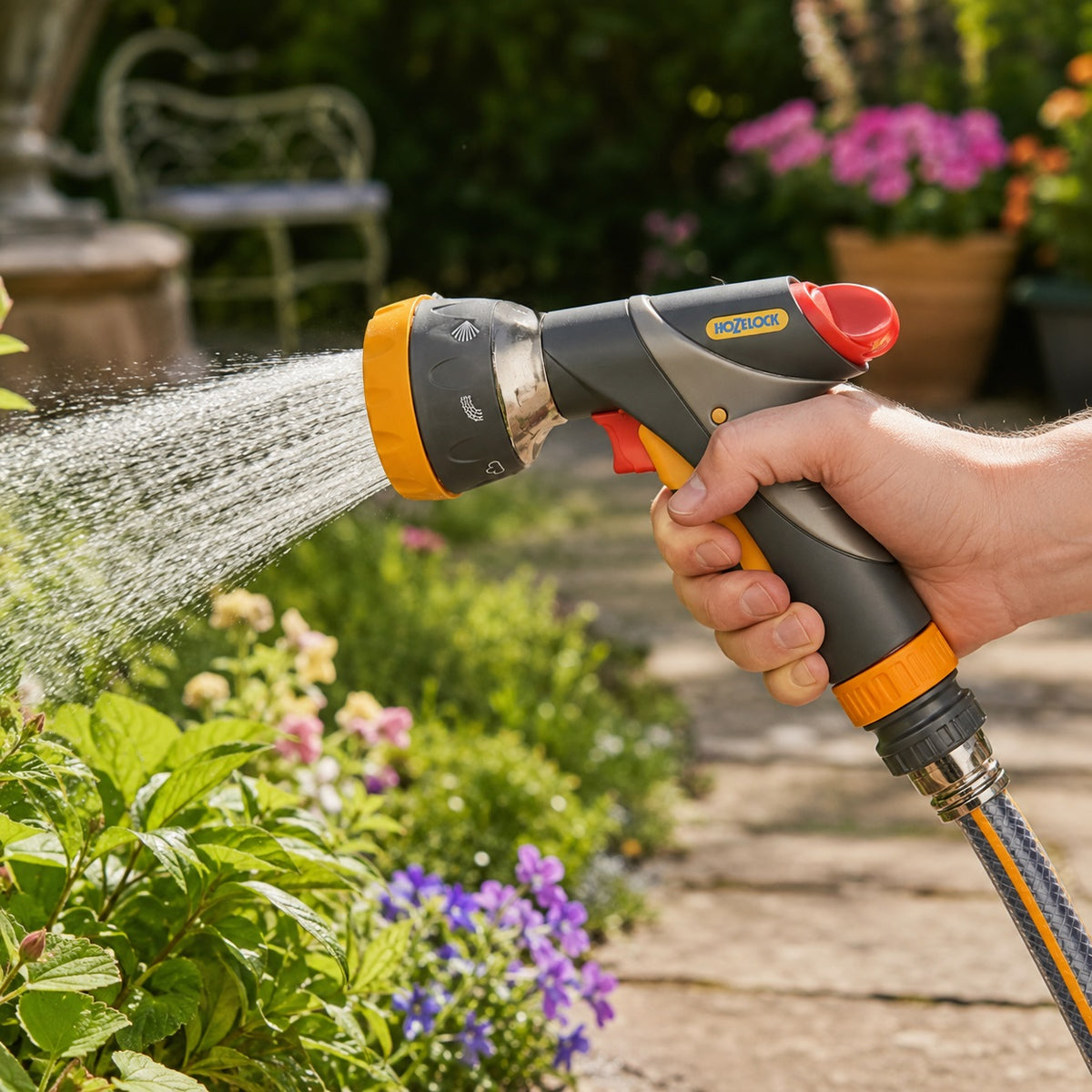 Hozelock Garden Hose Multi Spray Pro Gun Multicolor 26940000 | Supplied With Complete Fittings | Watering and Cleaning | Gardening Accessories