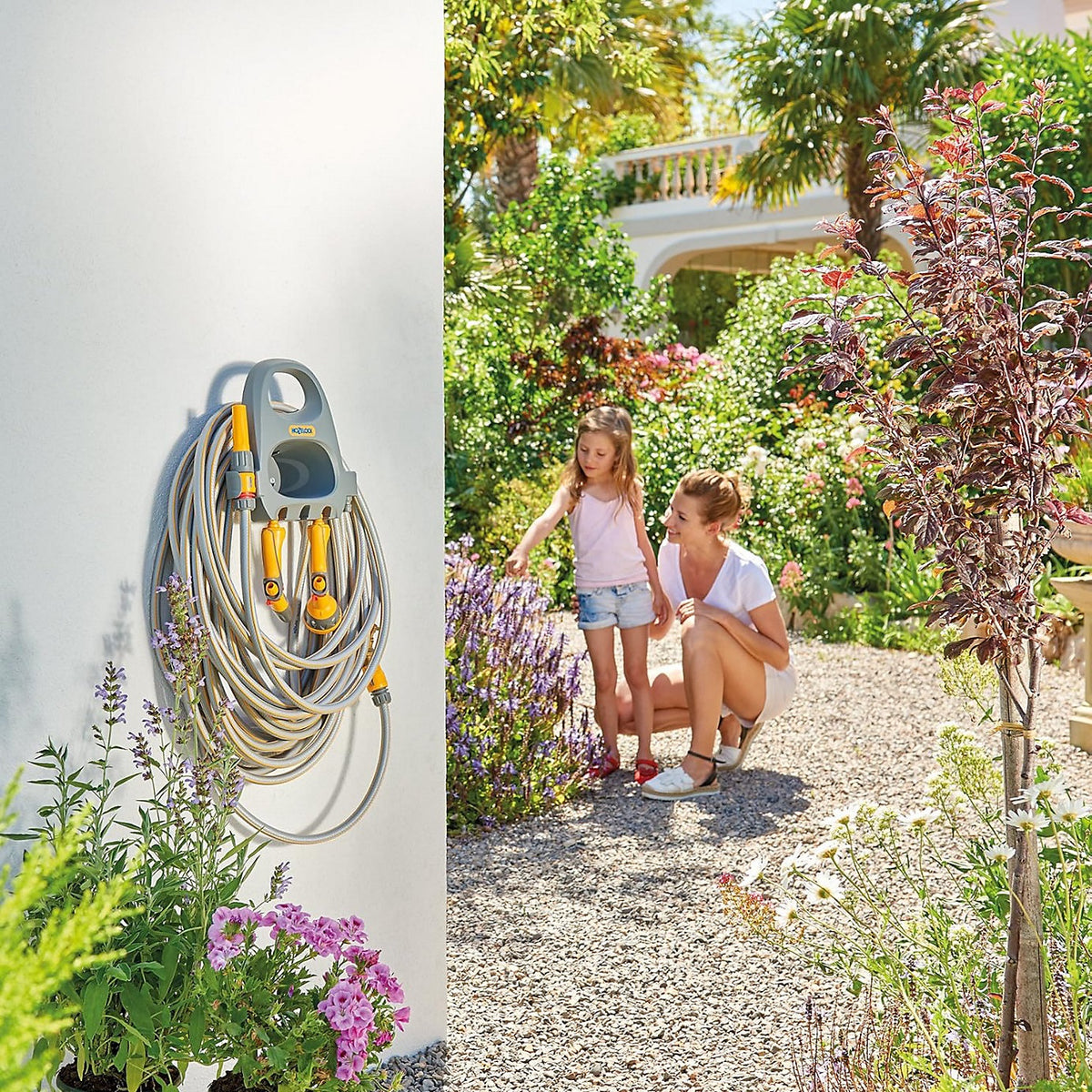 Hozelock Heavy Duty Hose Hanger Grey 23620000 | Supplied With Complete Fittings | Weight Capacity - Up to 3.5Kg | Hose Holder | Garden Hose Rack | Gardening Accessories