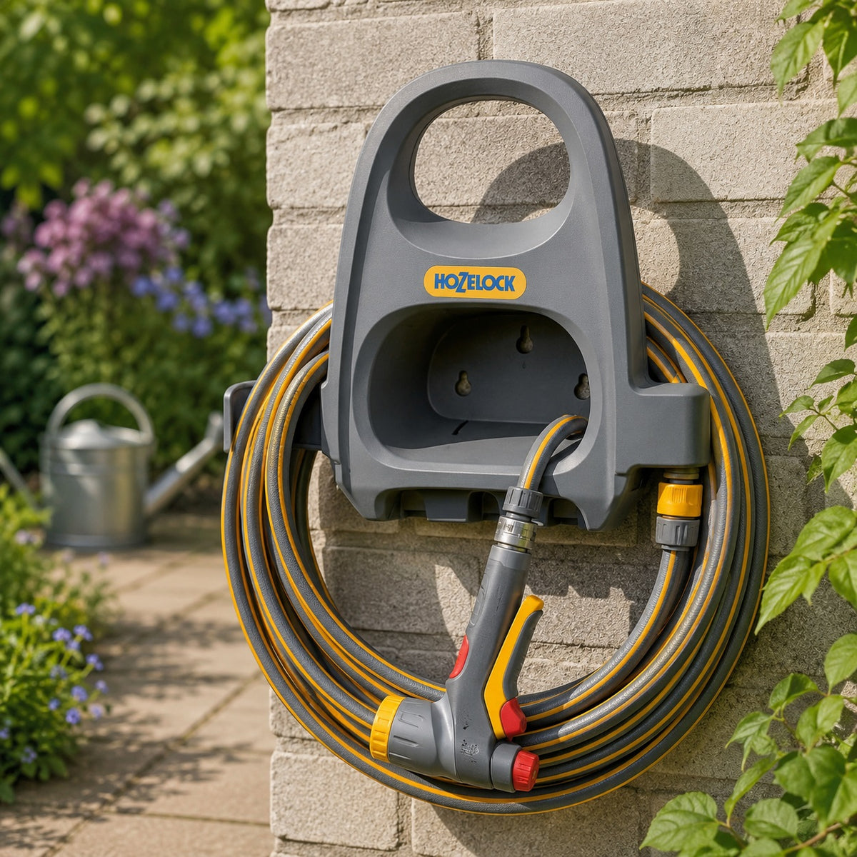 Hozelock Heavy Duty Hose Hanger Grey 23620000 | Supplied With Complete Fittings | Weight Capacity - Up to 3.5Kg | Hose Holder | Garden Hose Rack | Gardening Accessories