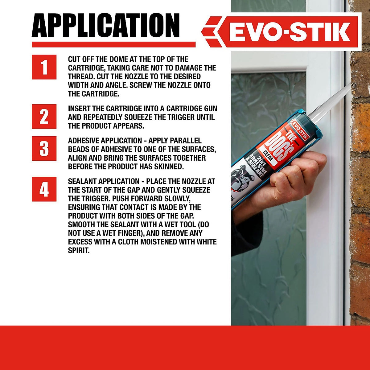 Evo-Stik The Dogs B-ll-cks High Strength Adhesive and Sealant Crystal Clear 290ml 20016458-1217