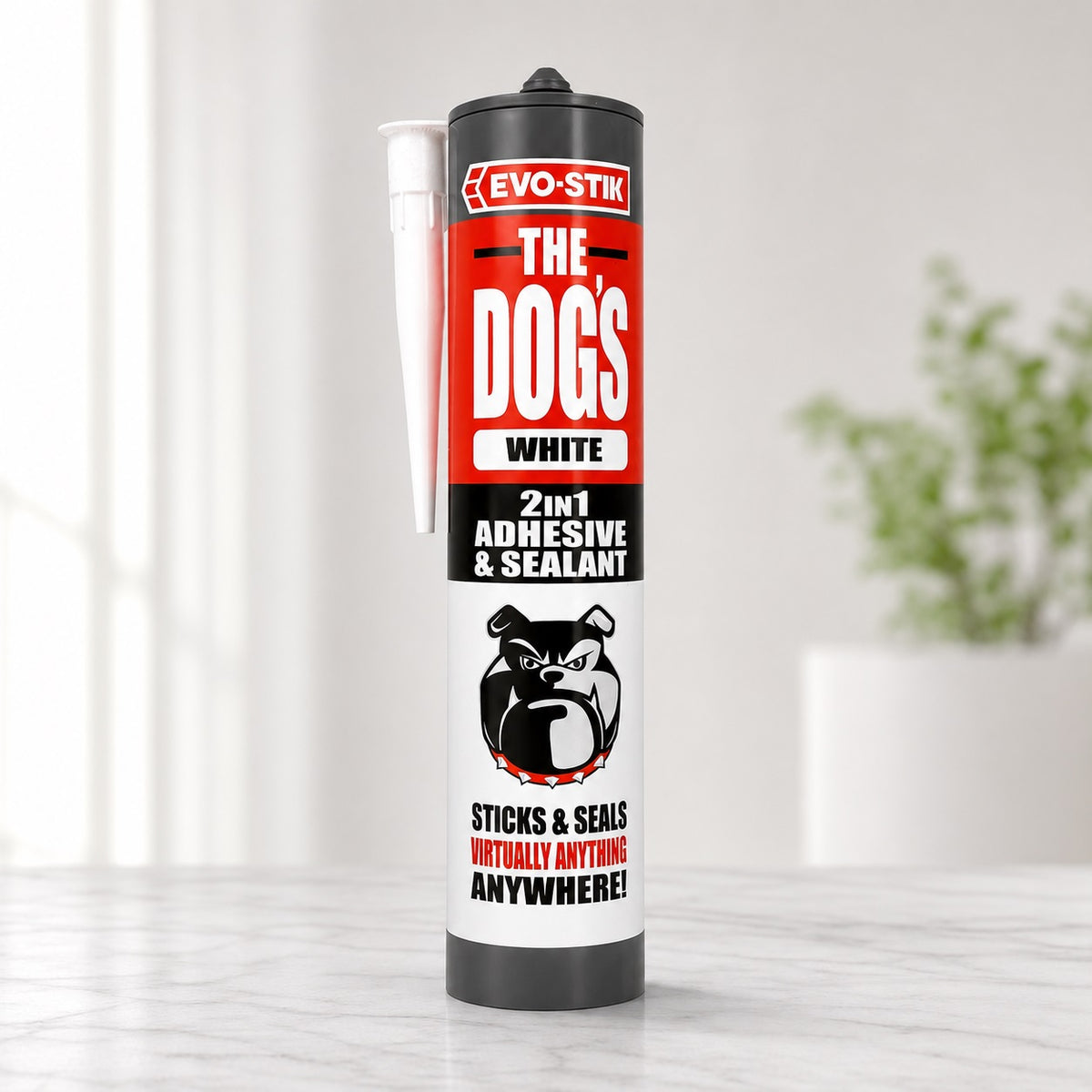 Evo Stik Multipurpose Adhesive Sealant The Dogs Bllcks White 290ml TDS01979