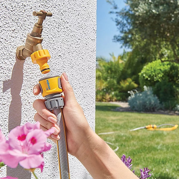 Hozelock Heavy Duty Thread Tap Connector With Hose Connector Multicolour 21 x 26.5mm 20710000 | Supplied With Complete Fittings | Pack of 2 | Garden Accessories | Hose Fitting