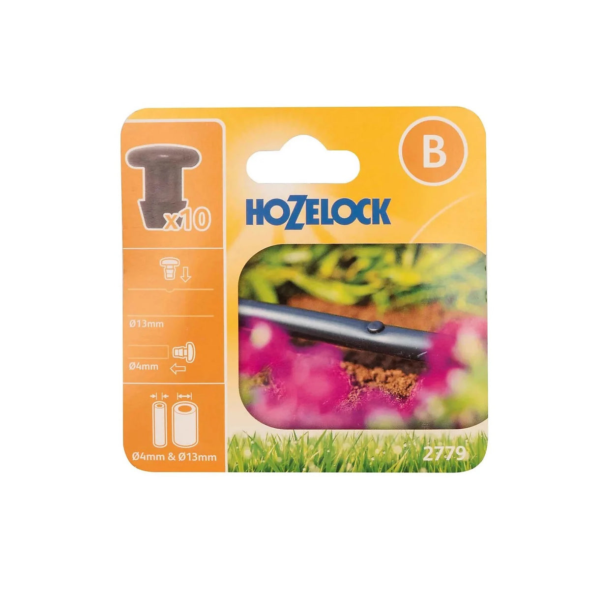 Hozelock Watering Blanking Plug Black 13mm x 4mm 2779P0000 | Supplied With Complete Fittings | Pack of 10 | Irrigation System Accessory | Leak Prevention Plug | Irrigation Pipe Plug