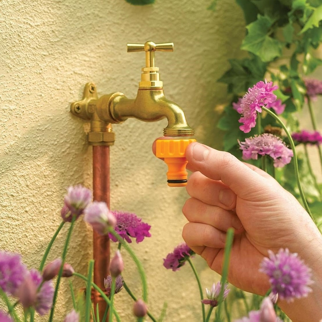 Hozelock Threaded Tap Connector and Hose End Connector Yellow 2175P8000 | Garden Hose Tap Adapter Kit | Hose Pipe Quick Connect Fitting | Supplied with Complete Fittings