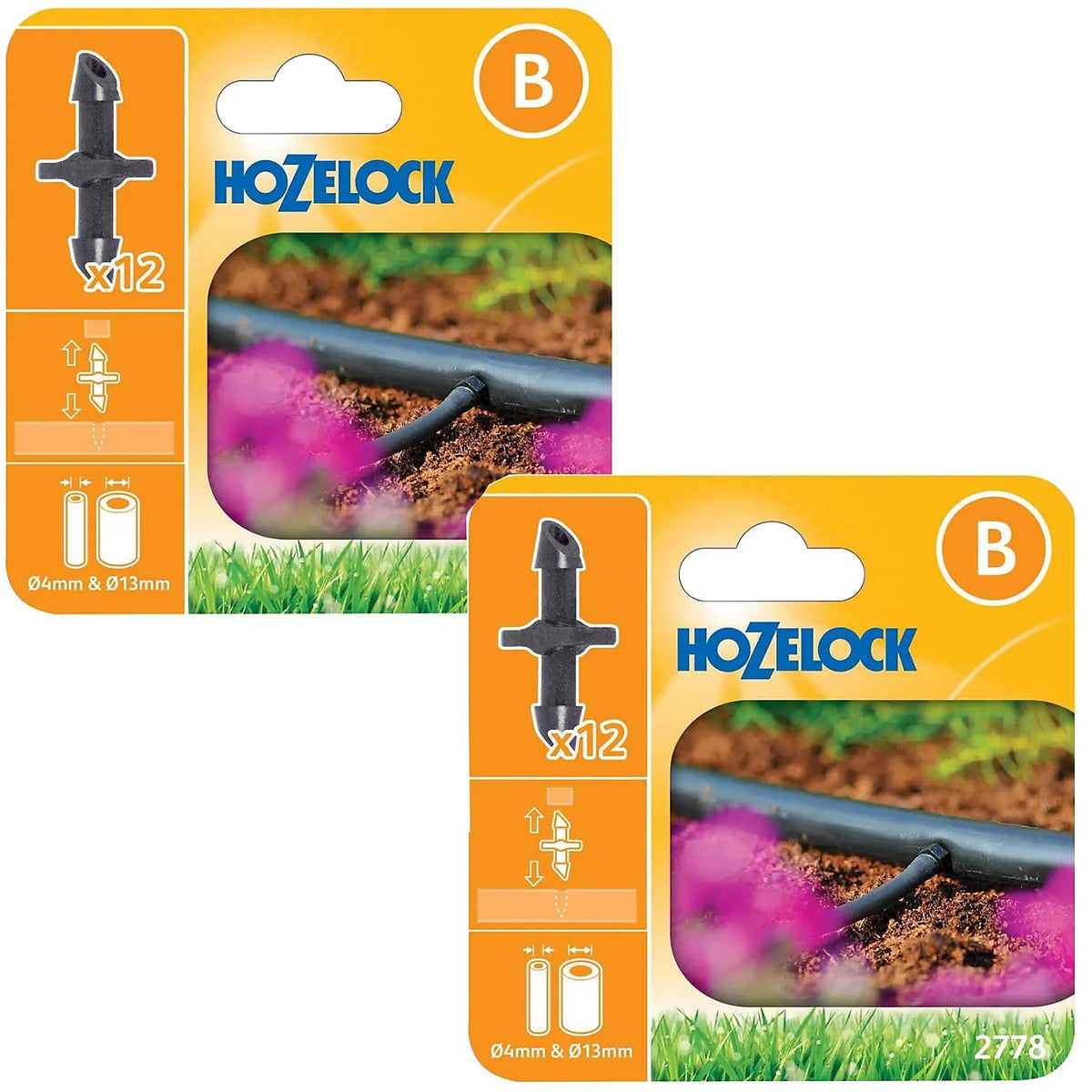 Hozelock Straight Connector Black Pack of 12 27780012 | Supplied With Complete Fittings | 4mm and 13mm | Pipe Joiner | Irrigation Pipe Connector | Hozelock Irrigation Accessories