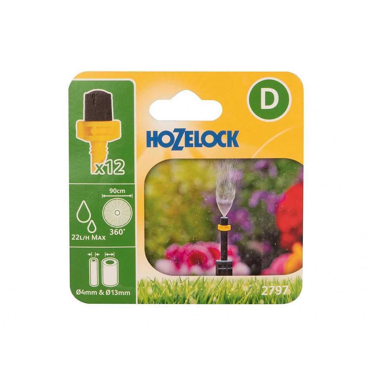 Hozelock Mist Micro Spray Jet Black Pack of 12 2797X12 | Supplied With Complete Fittings | 22 Ltr Per Hour Max | Flower Bed Sprayer | Greenhouse Mist Sprayer