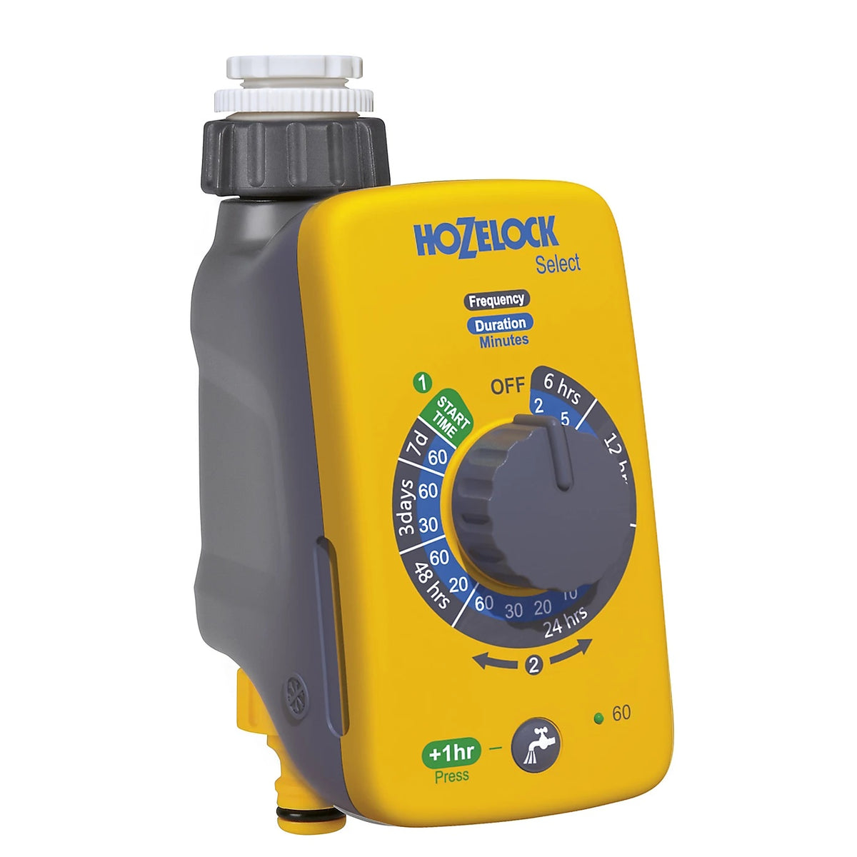 Hozelock Select Controller Water Timer Yellow 22200000 | Supplied With Complete Fittings | Plant Watering Timer | Irrigation Controller | Garden Watering Accessory | Automatic Irrigation System