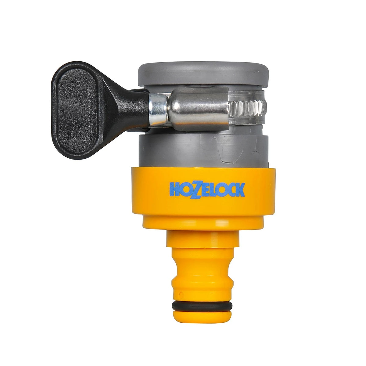 Hozelock Round Tap Connector Yellow and Grey 18mm 2176P9000 | Garden Hose Tap Connector | Hose Pipe Fitting | Supplied with Complete Fittings