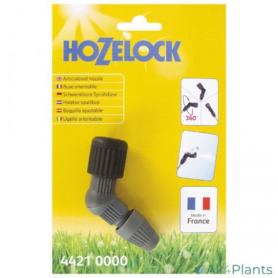 Hozelock Adjustable Nozzle Grey 4421 0000 | Supplied With Complete Fittings | Hose Spray Nozzle | Garden Watering Accessory | Hose Spray Attachment | Garden Tool