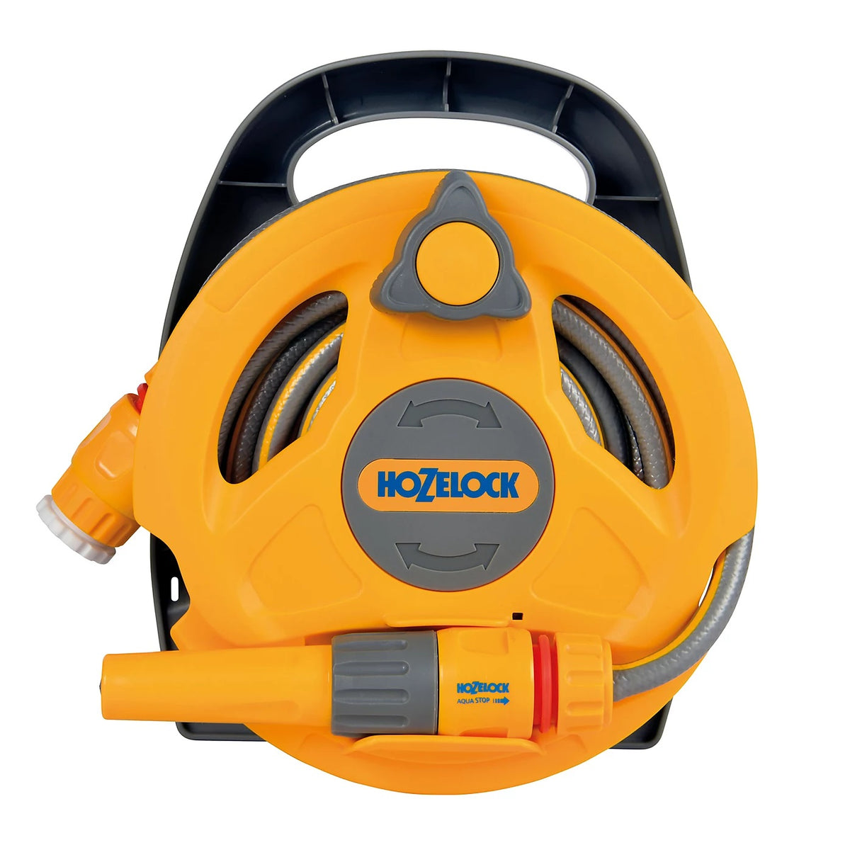 Hozelock Micro Hose Reel 10Mtr Yellow 24270000 | Supplied With Complete Fittings | Space Saving Hose Reel | Small Garden Hose Reel | Lightweight Hose Reel | Watering Hose Reel