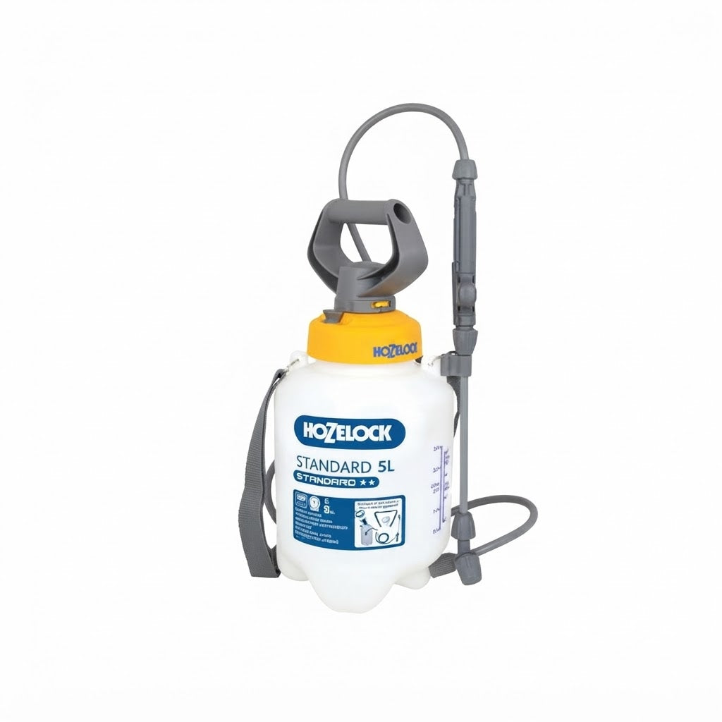 Hozelock Standard Pressure Sprayer White 5Ltr 42300000 | Supplied With Complete Fittings | Garden Sprayer | Watering Sprayer | Gardening Tools | Fertilizer Sprayer | Pesticide Sprayer