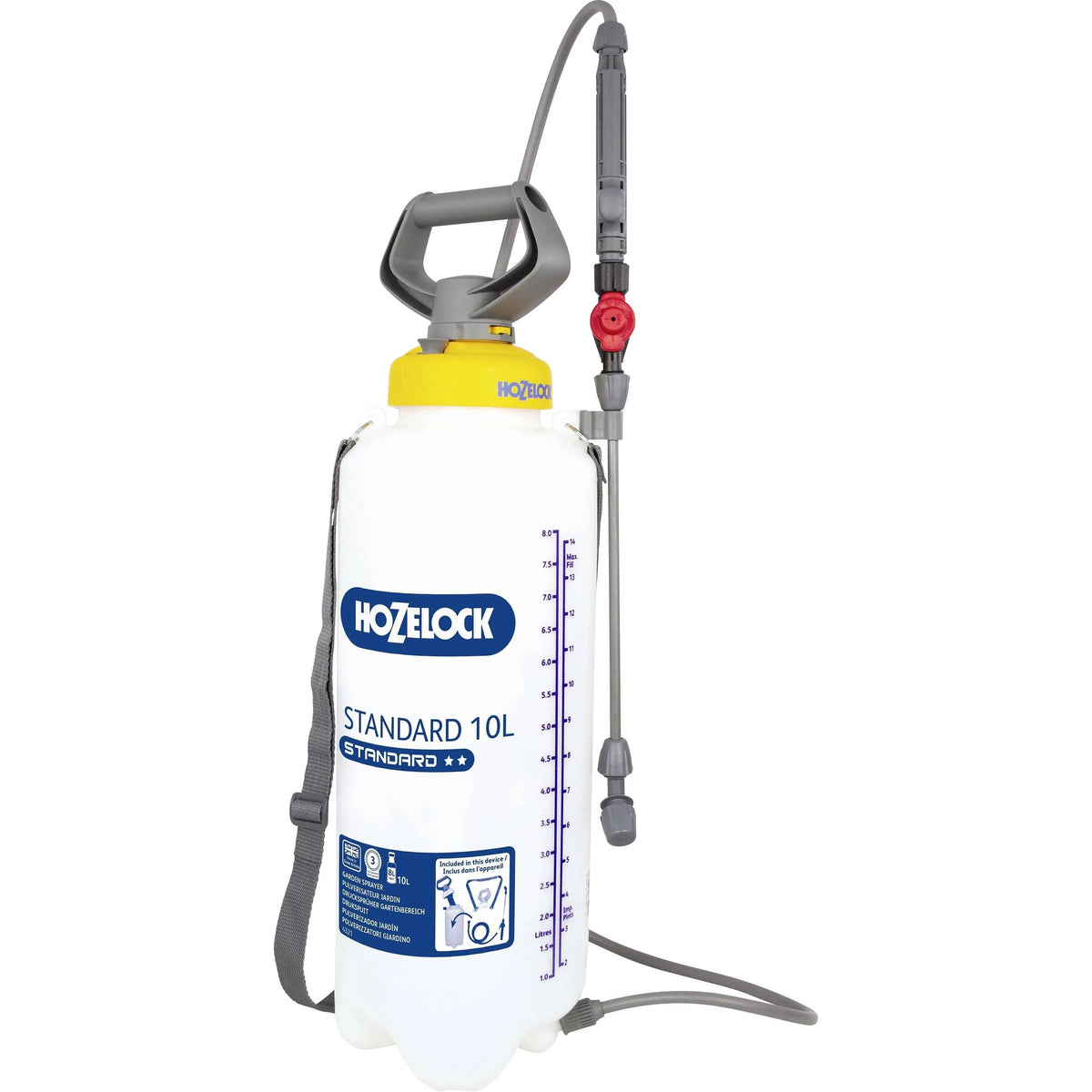 Hozelock Sprayer Standard White 10Ltr 42320000 | Supplied With Complete Fittings | Garden Sprayer | Watering Sprayer | Gardening Tools | Fertilizer Sprayer | Pesticide Sprayer | Plant Sprayer