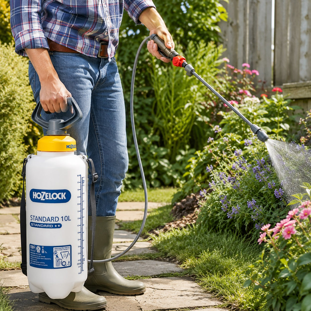 Hozelock Sprayer Standard White 10Ltr 42320000 | Supplied With Complete Fittings | Garden Sprayer | Watering Sprayer | Gardening Tools | Fertilizer Sprayer | Pesticide Sprayer | Plant Sprayer