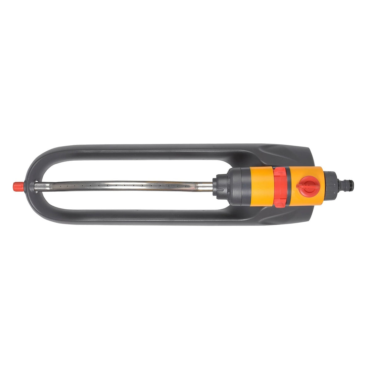 Hozelock Plus Rectangular 220M Adjustable Oscillating sprinkler Multicolour 100-100-250 | Supplied With Complete Fittings | Stop and Adjust Water at the Sprinkler | Durable and Long Lasting | Even Coverage Sprinkler