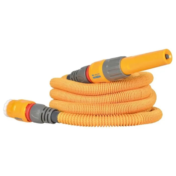 Hozelock Wonderhoze Yellow 12.5Mtr 100-100-242 | Supplied With Complete Fittings | Lightweight | Never Kinks | Expands Up To 3 Times | Flexible Watering Hose | Space Saving Garden Hose