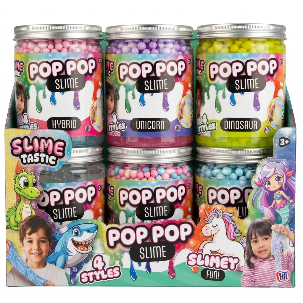 HTI Slimetastic Pop Pop Slime Assorted Pack of 1 1350381.EX | Sensory Tactile Play Toy | Suitable for Ages 3 Plus