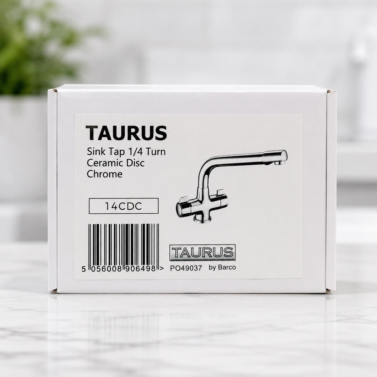 Taurus Turn Ceramic Disc Sink Tap Chrome 1-4-Inch 14CDC | Kitchen Mixer Taps | Replacement Basin Sink Fittings | Suitable for Home Kitchen Installation