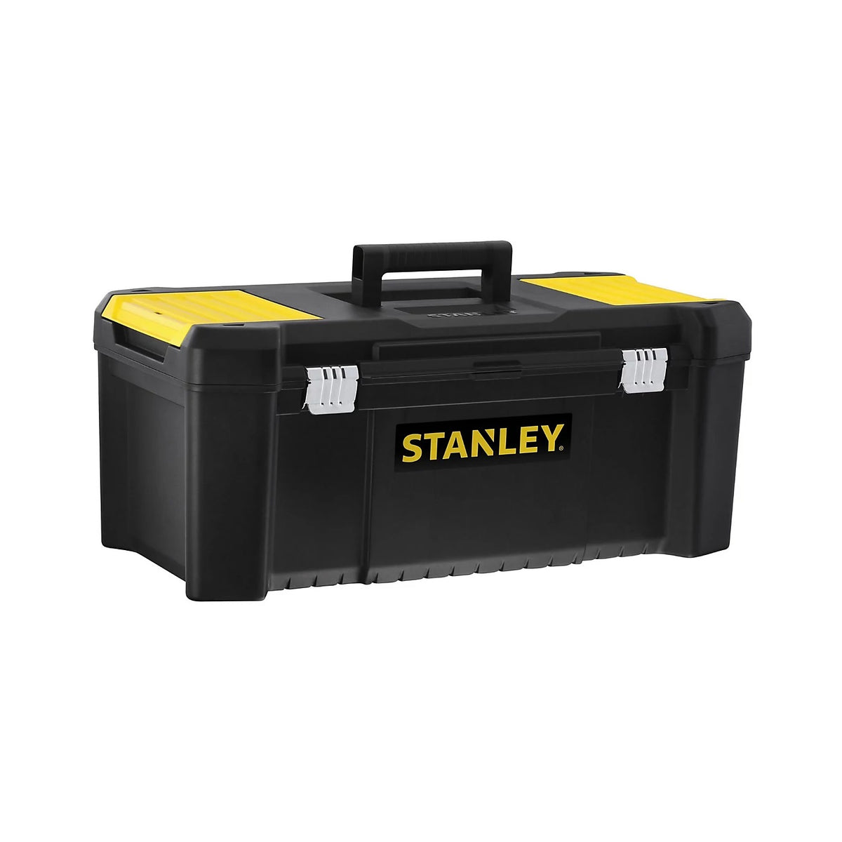 Stanley Metal Latch Essential Box Yellow and Black 26-Inch STST82976-1 | Weight - 3.05Kg | Hand Tool Storage | Workshop Tool Box | Lockable Tool Box | Garage Tool Box