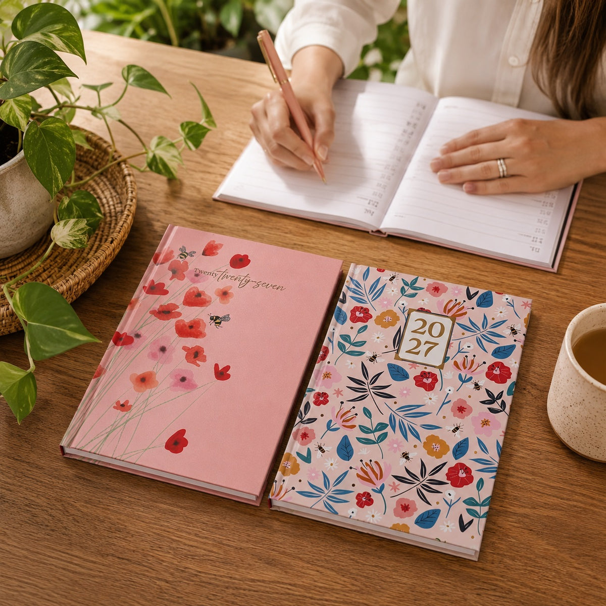 Design Group 2027 Week to View Hardback Diary Assorted A5 YCORDIA5A008 | Office Diary | Student Diary | Study Planner | Organiser Notebook | Desk Diary
