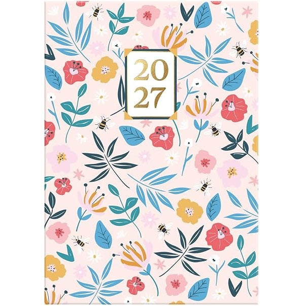 Design Group 2027 Week to View Hardback Diary Assorted A5 YCORDIA5A008 | Office Diary | Student Diary | Study Planner | Organiser Notebook | Desk Diary