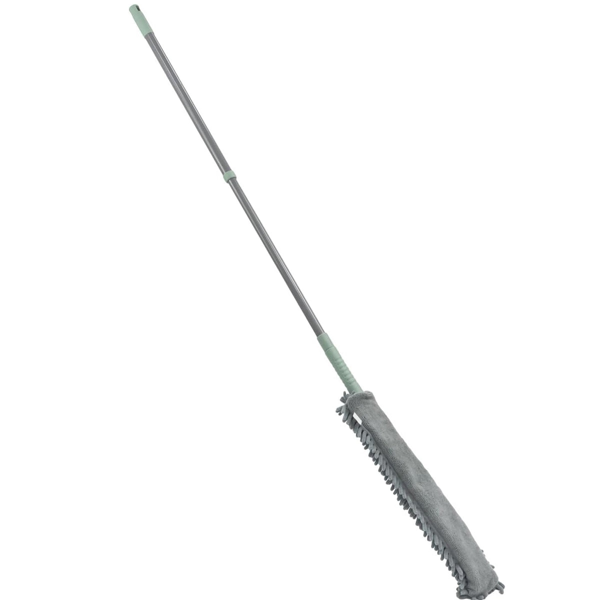 JVL Flexible Duster With Extendable Pole Grey 106cm-141cm 20-730GY | Microfibre Chenille Cleaning Head | Telescopic Handle Home Dusting Tool | Suitable for High Ceilings Blinds Furniture Cleaning