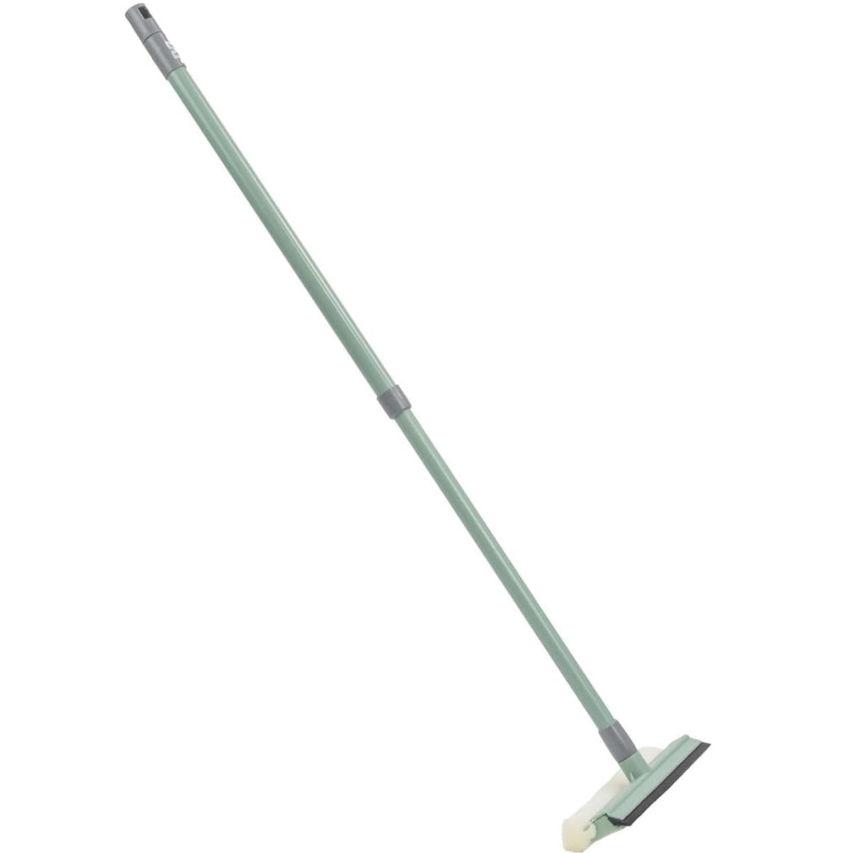 JVL 2-in-1 Sponge Window Cleaner with Extendable Pole Green 57cm-90cm 20-735GN | Extendable Telescopic Pole Glass Cleaning Tool | Rubber Squeegee Edge Mesh Sponge | Suitable for Windows Tiles Shower Screens Conservatories