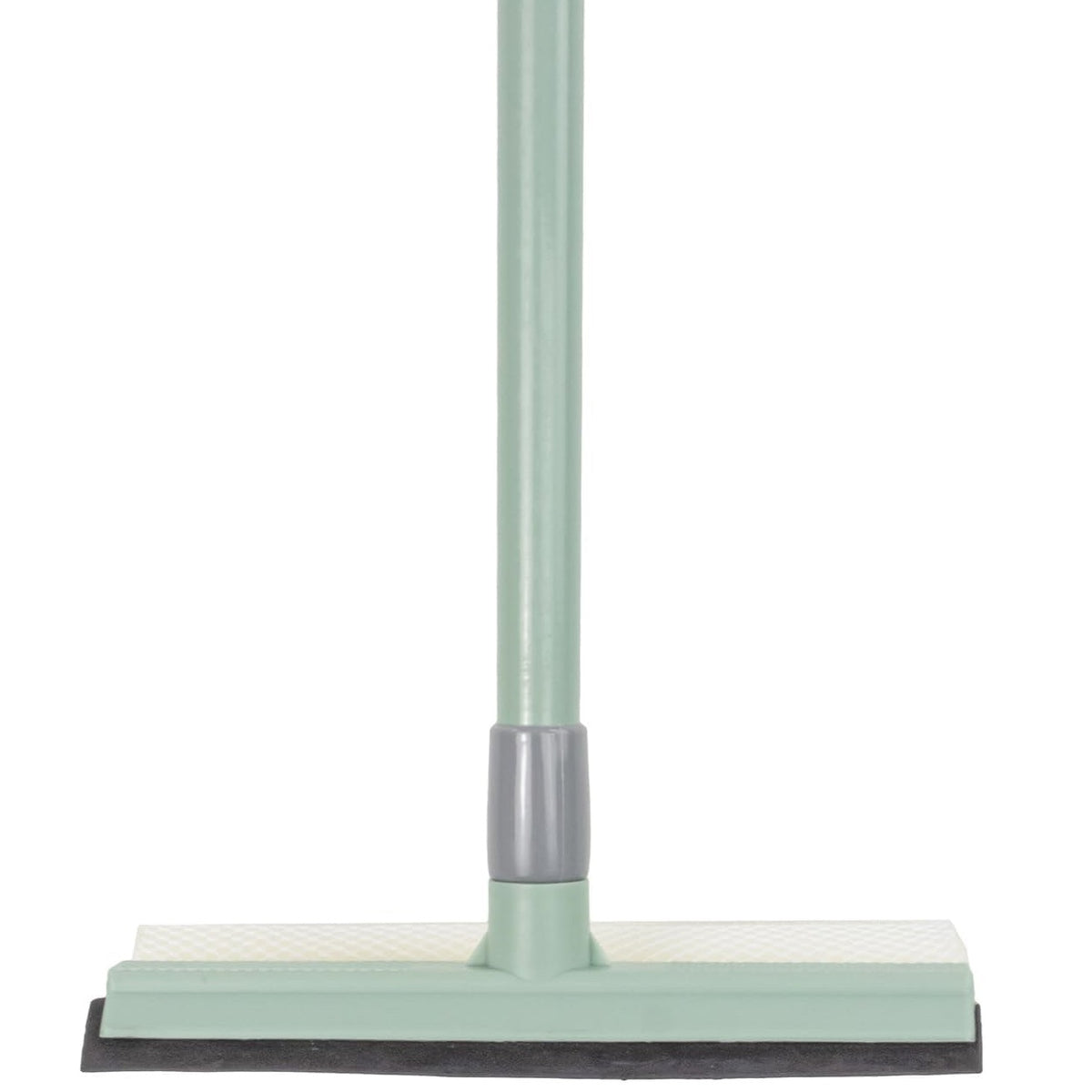 JVL 2-in-1 Sponge Window Cleaner with Extendable Pole Green 57cm-90cm 20-735GN | Extendable Telescopic Pole Glass Cleaning Tool | Rubber Squeegee Edge Mesh Sponge | Suitable for Windows Tiles Shower Screens Conservatories