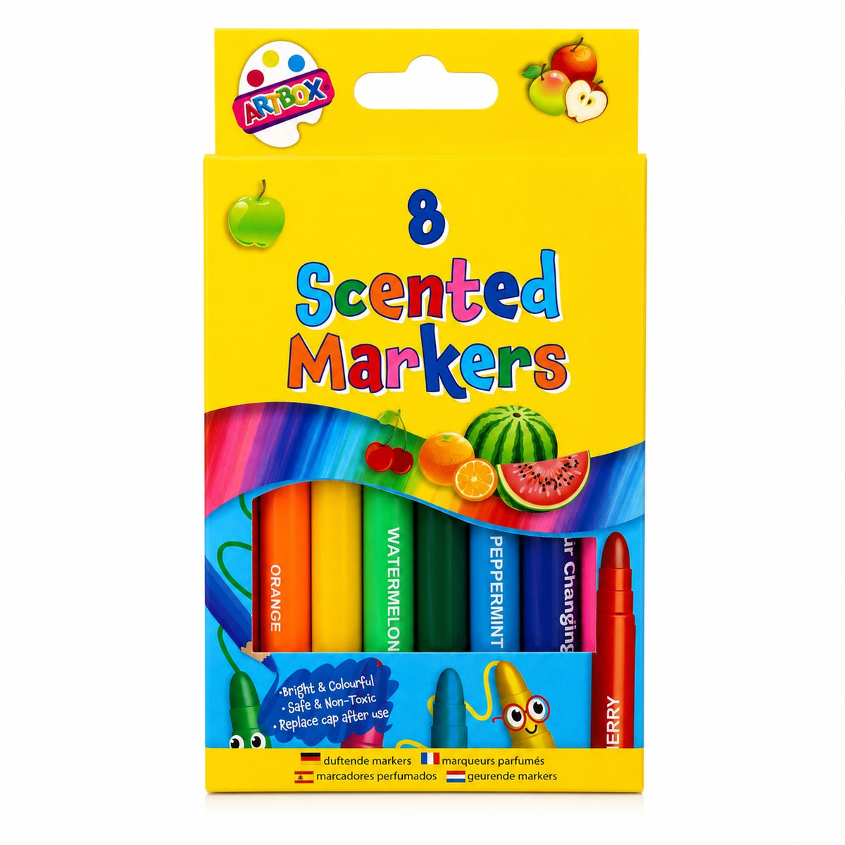 Artbox Scented Markers Assorted Colours Pack of 8 1095 | Bright and Colourful | Safe and Non Toxic