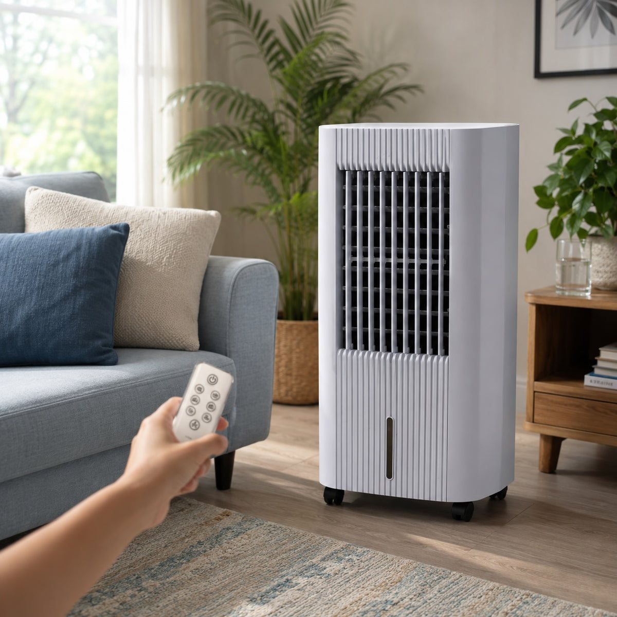 Status Remote Controlled Air Cooler White 5Ltr S5LTRCOOLER1P | Power 65W | 3 Speed Settings | Timer Function | Adjustable Air Vents | Includes 2 Ice Packs | Electric Air Cooler