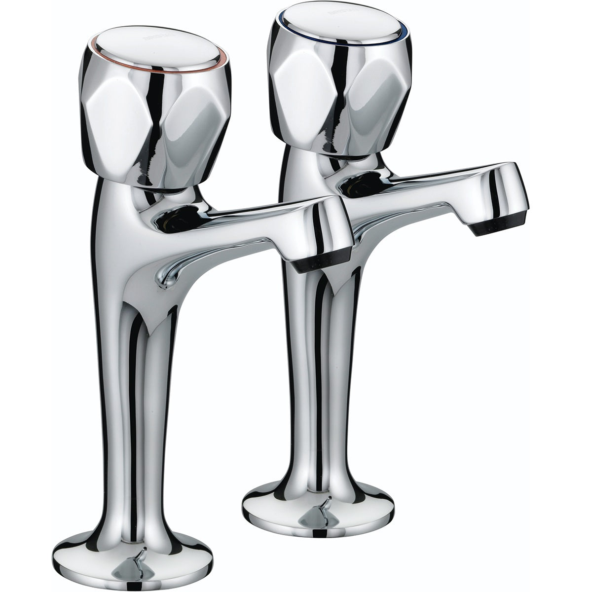 Taurus High Neck Sink Pillar Tap Chrome 0.5-Inch TAUHNP | Pack of 2 | Home Kitchen Tap | Durable Chrome Tap | Water Tap