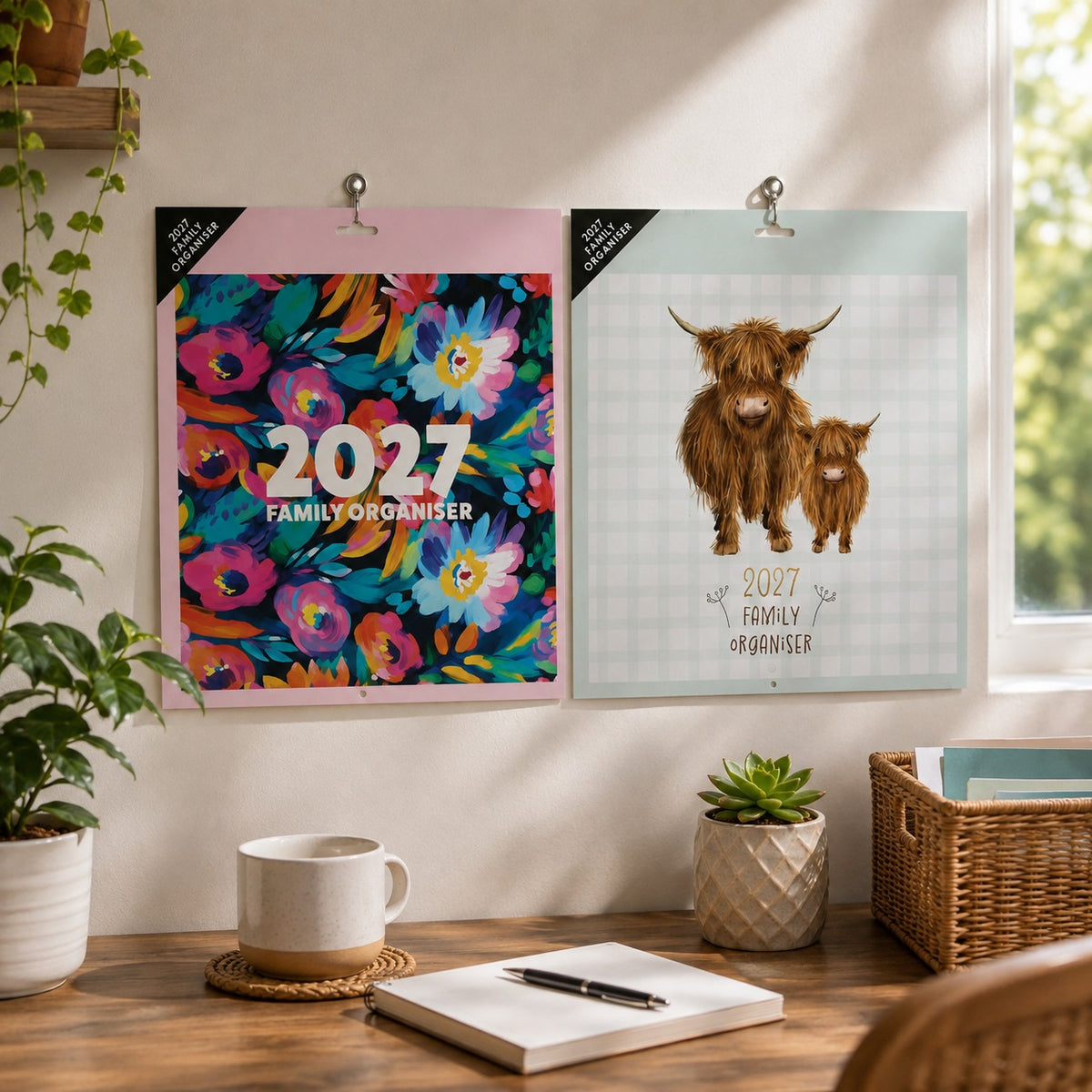 Design Group 2027 Family Organiser Assorted YCORCAA5A011 | Annual Family Planner | Monthly Planner | Home Calendar | Family Schedule Calendar