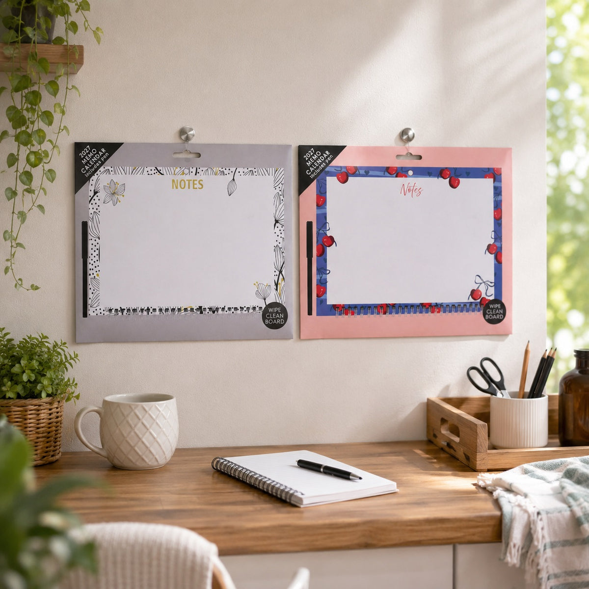 Design Group 2027 Memo Calendar With Pen Assorted YCORCAA5A013 | Writing Calendar | Calendar With Memo Pad | Organiser Calendar | Planning Calendar | Schedule Planner