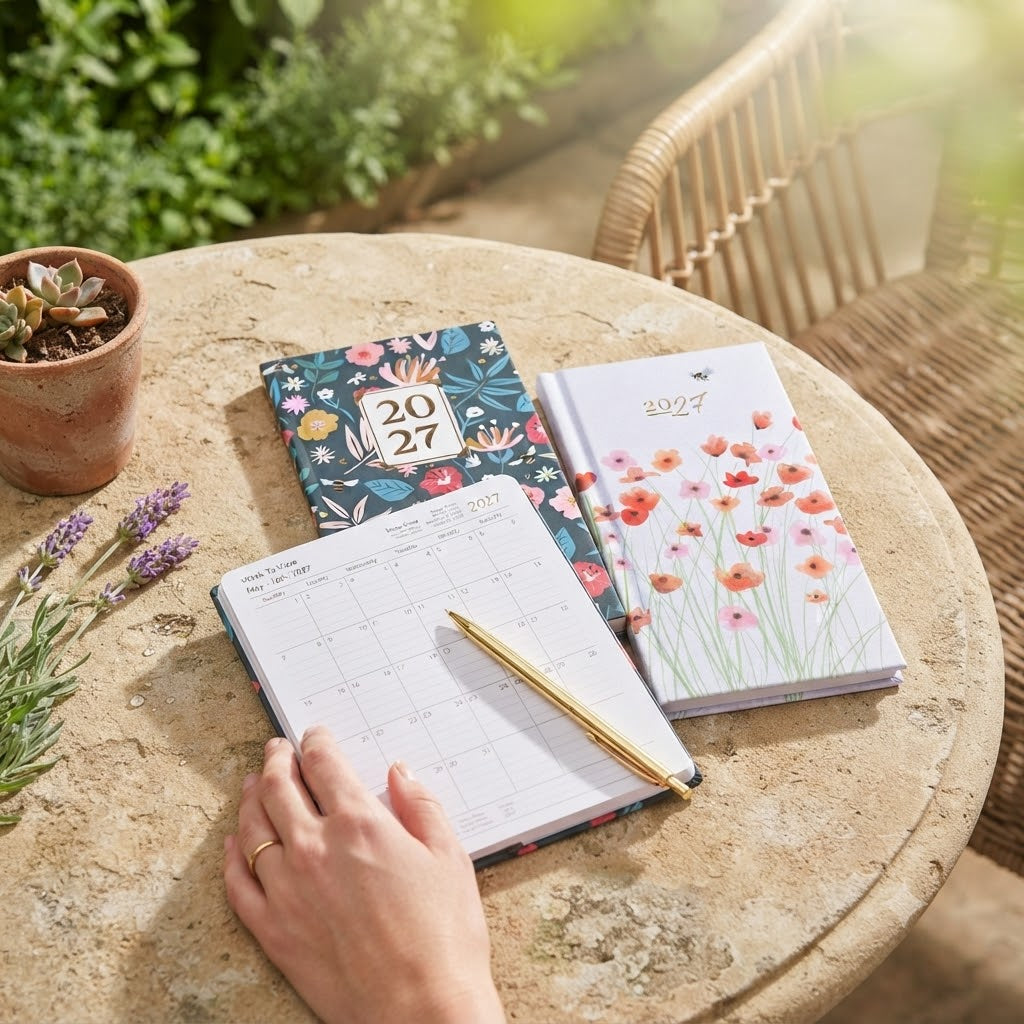 Design Group 2027 Week To View Slim Diary Assorted YCORDIA5A007 | Hard Cover Diary | Academic Planner | Weekly Schedule Book | Personal Organiser | Professional Diary