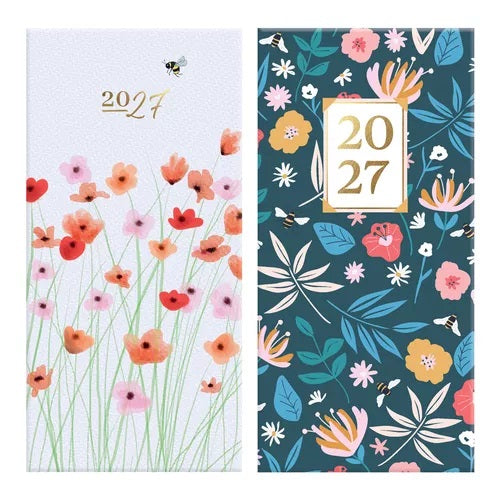 Design Group 2027 Week To View Slim Diary Assorted YCORDIA5A007 | Hard Cover Diary | Academic Planner | Weekly Schedule Book | Personal Organiser | Professional Diary