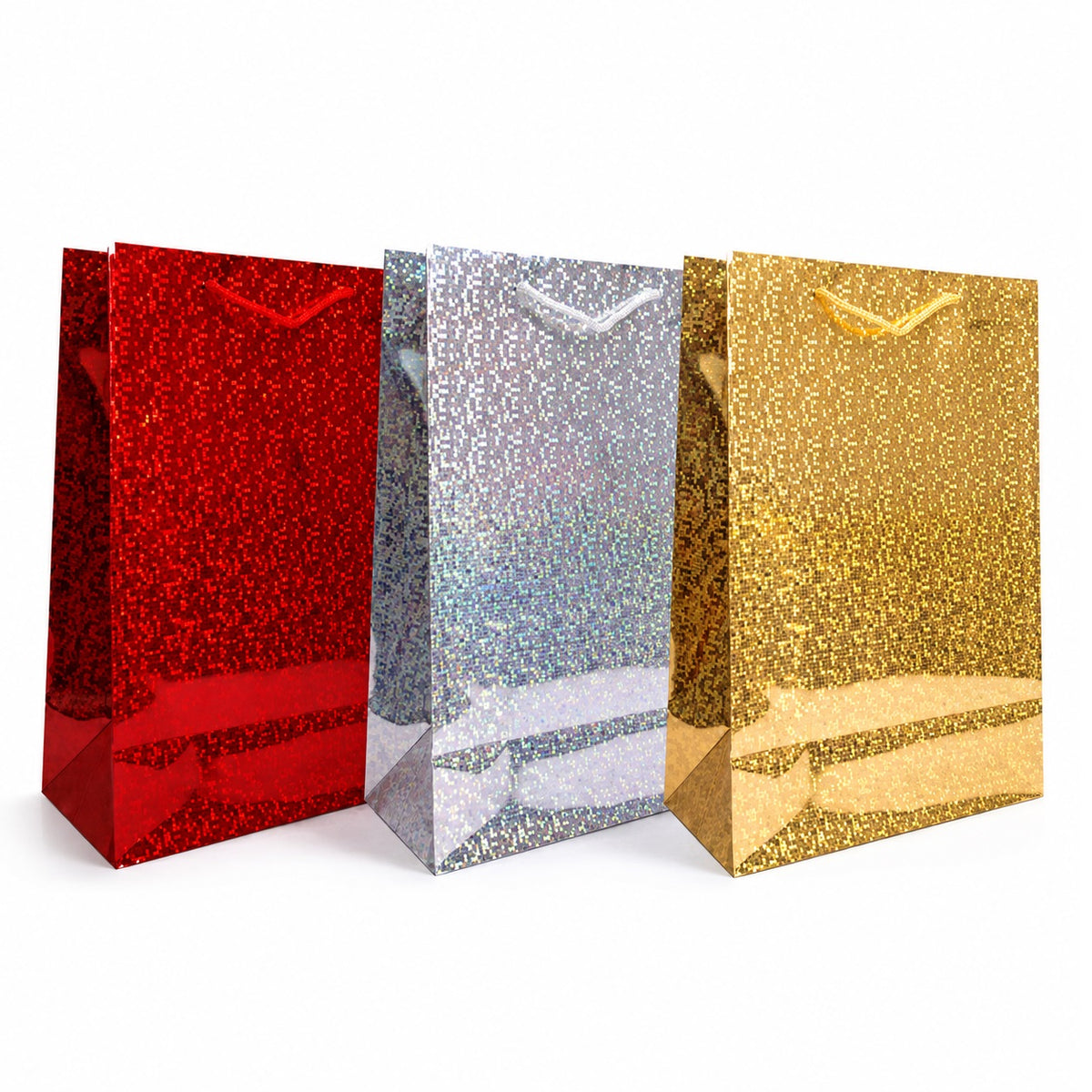 Tallon Holographic Gift Bag Assorted Colours Extra Large Pack Of 1 3323-FSC | Metallic Shiny Present Carrier | Matching Gift Tag Cord Handles | Suitable for Birthdays Christmas Celebrations Gifting
