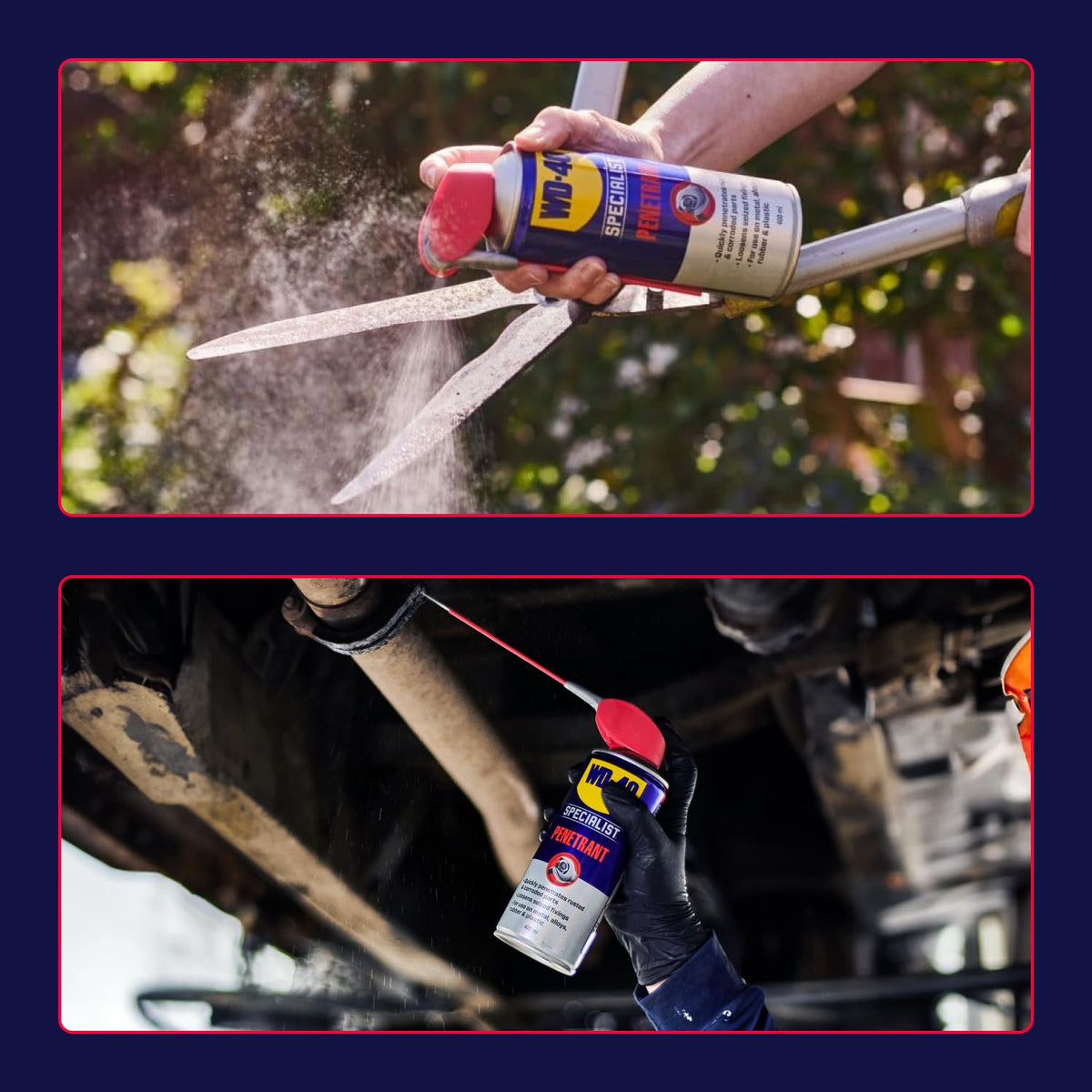 WD-40 Specialist Penetrant Spray 400ml 44362-NBA | Fast Release Penetrating Oil Lubricant | Smart Straw Dual Action Spray | Suitable for Rusted Corroded Parts-Seized Nuts Bolts Fixings and Metal Alloys Rubber Plastic