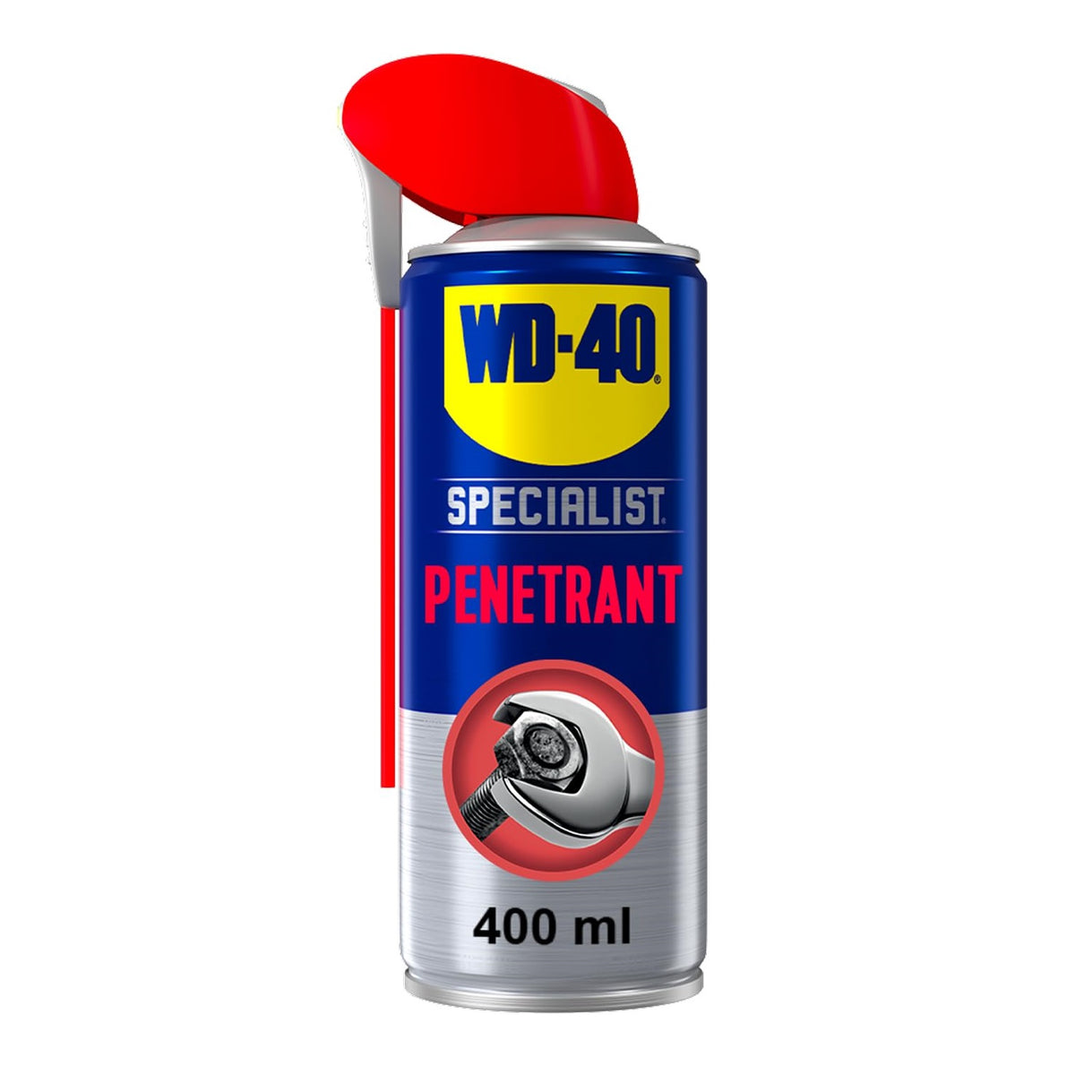 WD-40 Specialist Penetrant Spray 400ml 44362-NBA | Fast Release Penetrating Oil Lubricant | Smart Straw Dual Action Spray | Suitable for Rusted Corroded Parts-Seized Nuts Bolts Fixings and Metal Alloys Rubber Plastic