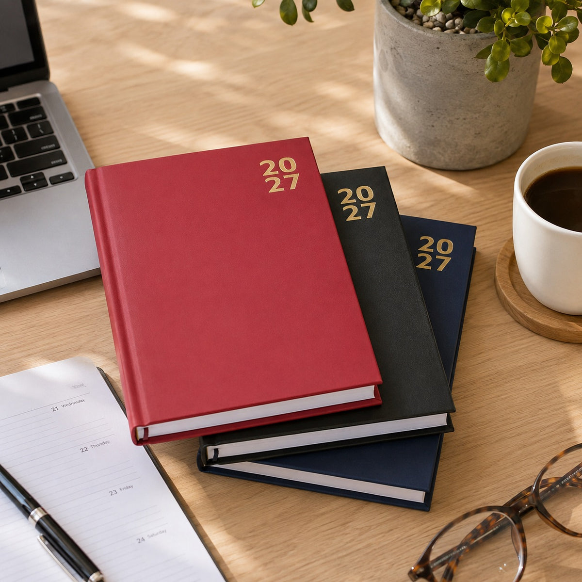 Design Group 2027 Week to View Hardback Diary Assorted A6 YCORDIA5A017 | Academic Planner | Executive Diary | Schedule Book | Productivity Planner | Weekly Record Book