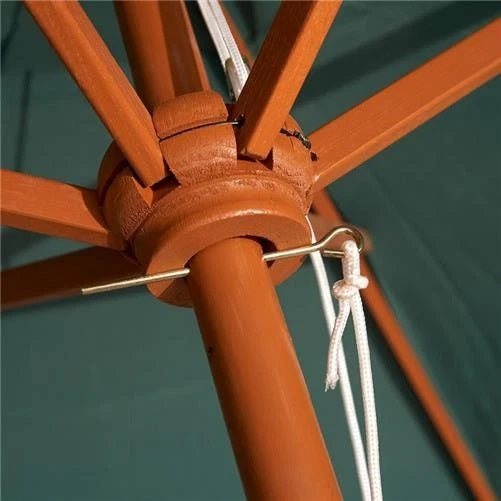 Kingfisher Wooden Garden Parasol Green 2.4Mtr P27G | 2.4Mtr Height x 2.4Mtr Diameter | Robust | Easy to Use Design | Ideal for Use With Many Patio Sets | Simple to Assemble | Garden Sun Shade | Garden Accessories