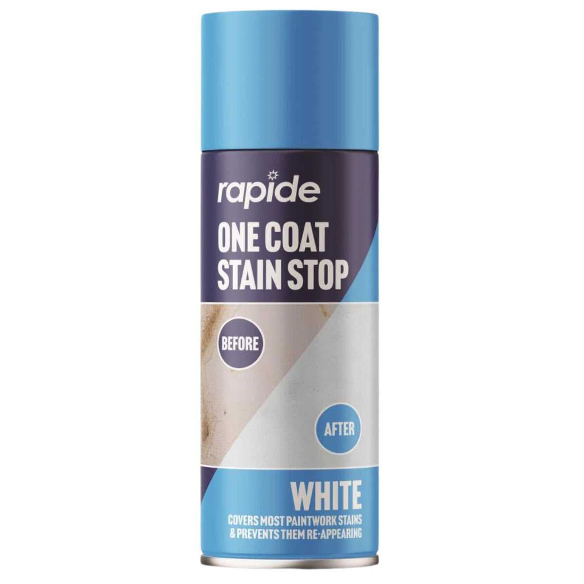 Rapide One Coat Stain Stop Spray White 400ml 2692 | Stain Blocking Primer Spray | Undercoat Aerosol Paint | Quick Drying