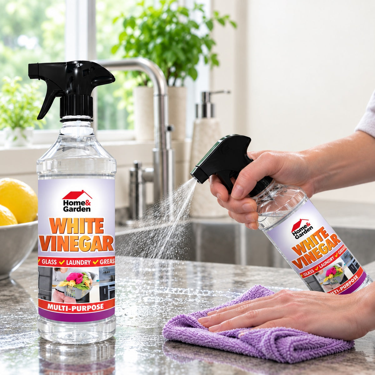 Home and Garden Multi-Purpose White Vinegar Clear 500ml 1076 | Household Cleaning Vinegar | Limescale Remover | Multi Surface Cleaner